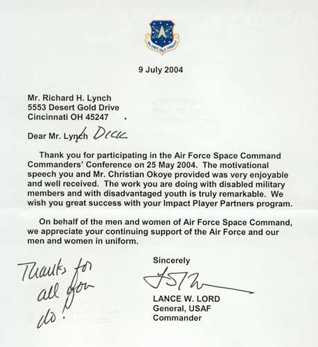 General Lance W. Lord Letter