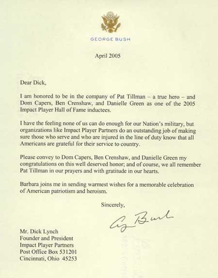 President George Bush Letter