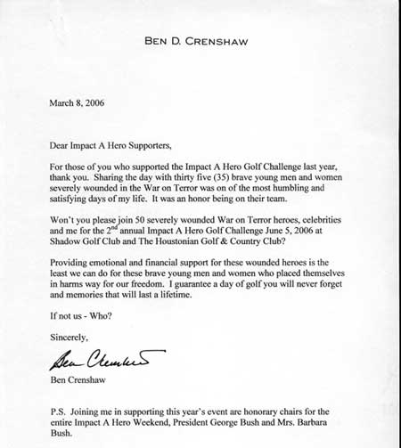 Ben D. Crenshaw Letter