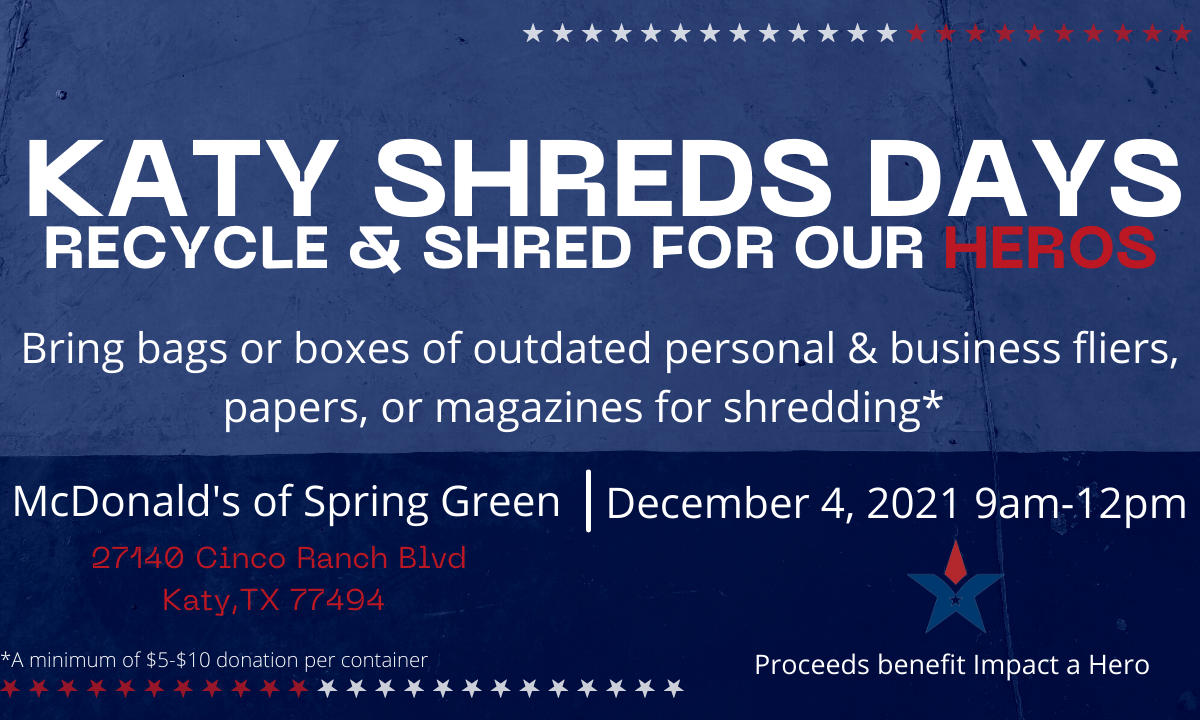 Shred for Our Heroes Katy Shred Day Impact A Hero